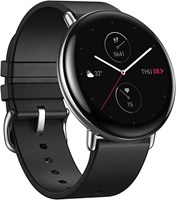 Смарт-часы Amazfit Zepp E Circle для здоровья и фитнеса с пульсометром, SpO2 и мониторингом фазы быстрого сна, корпус из нержавеющей стали, кожаный ремешок, цвет 