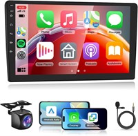 Автомобильная магнитола Rimoody 2G 32G Android с двумя дин-динами, беспроводным Apple CarPlay, 9-дюймовым сенсорным экраном, GPS-навигацией, Bluetooth, FM, Hi-Fi, Wi-Fi, USB, Android Auto + AHD-камера заднего вида 1000011433