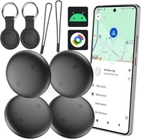 Android Air Tracker Tag — комплект из 4 устройств, Bluetooth GPS-трекер для телефонов Android, совместимый с Google Find My Device, локатор багажа, ключей, рюкзака, водонепроницаемый по стандарту IP66 (комплект из 4 устройств) 1000011630
