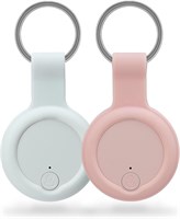 Набор из 2 Bluetooth-локаторов для поиска ключей, мини-меток для поиска потерянных предметов, ключей, кошелька, багажа, совместимых с iOS и Android, в комплекте силиконовые защитные чехлы (белый и розовый) 1000011668