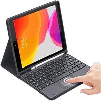 Совместимый чехол с клавиатурой для iPad 10-го поколения (10,9 дюйма, 2022 г.), чехол-книжка с клавиатурой-подставкой, трекпадом Multi-Touch, 7-цветной подсветкой, съёмной клавиатурой для iPad 10-го поколения 1000011795