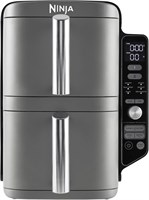 Аэрофритюрница Ninja Double Stack XL, вертикальная, с двумя ящиками, 4 уровнями приготовления, 2 ящиками и 2 решетками, объём 9,5 л, 6 функций приготовления, 8 порций, серая, SL400ME, гарантия 2 года 1000011807