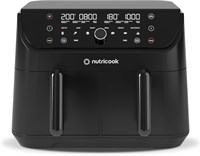 Аэрофритюрница Nutricook Duo 2, объёмом 8,5 л, две корзины с независимым управлением, режимы аэрофритюрницы, выпекания, жарки, гриля, разогрева и сушки, 6 предустановок, AFD185, чёрный, мощность 2400 Вт, ограниченная гарантия 2 года 1000011809
