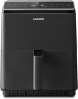 Аэрофритюрница COSORI 6,4 л, духовка с управлением через приложение Dual Blaze, 1700 Вт, два нагревательных элемента, книга рецептов, без встряхивания и предварительного разогрева, 12 функций: жарка, выпечка, разогрев, можно мыть в посудомоечной машине (C 1000011823