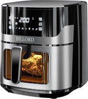 Аэрофритюрница Billord объемом 6,5 л для приготовления здоровой пищи. Большая аэрофритюрница из нержавеющей стали с антипригарным покрытием. 8-в-1 мультиварка для быстрого и простого приготовления блюд без масла с цифровым сенсорным ЖК-дисплеем. 1000011842