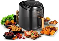 Аэрофритюрница Jeewoon, цифровая аэрофритюрница, 6 л, 1380 Вт, технология быстрой циркуляции воздуха, 4 предустановленные программы, сенсорный экран, корзина с антипригарным покрытием, бездымная запеканка, регулируемая температура 1000011845