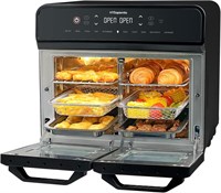 Аэрофритюрница HYSapientia Dual Zone с цифровым сенсорным экраном, аэрофритюрница объемом 22 л с двумя корзинами, конвекционная печь 10-в-1 мощностью 2400 Вт с вертелом, нержавеющая сталь. 1000011869