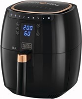 Многофункциональная аэрофритюрница Black & Decker Digital 7-в-1 мощностью 1500 Вт, объемом 8,6 л/1,4 кг с быстрой циркуляцией горячего воздуха для жарки, гриля, запекания, запекания и выпечки AF5539-B5 1000011872
