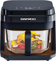 Аэрофритюрница Daewoo 5,50 л, 1200 Вт с цифровой панелью управления, стеклянной чашей и быстрой циркуляцией горячего воздуха для жарки, гриля, запекания, запекания и выпечки – DAF 55GT – гарантия 2 года 1000011882