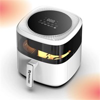 Аэрофритюрница ROKO 3D, 6 программ приготовления, объём 6 л | Светодиодная панель управления, таймер и настройки температуры, можно мыть в посудомоечной машине, корзина с антипригарным покрытием, легко мыть, в комплекте книга рецептов, роскошный дизайн 1000011891