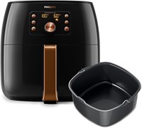 Аэрофритюрница Philips XXL — 2225 Вт, 7,3 л, 1,4 кг, технология Smart Sensing, технология Rapid Air, черный/медный — HD9863/91 1000011898