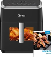 Аэрофритюрница Midea с цифровым сенсорным управлением, объёмом 7 л, технологией X Cycloneair, прозрачным окном, функциями жарки, гриля, гриля, запекания, таймером до 60 минут, регулировкой температуры до 200 °C - MAD-740F2APK 1000011911