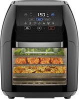 Многофункциональная цифровая аэрофритюрница CHEFMAN с грилем, дегидратором и конвекционной печью, 17 предустановленных режимов: жарка, жарка, сушка, выпечка, семейный размер XL (10 л), 1800 Вт, автоматическое отключение, большое смотровое окно, черный цве 1000011944