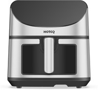 Аэрофритюрница HOTOR объемом 8 л, технологией быстрой конвекции воздуха, цифровым контролем температуры, прозрачным окном и подсветкой (серебристая) 1000011969