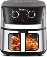 Механическая аэрофритюрница IMPEX 6 л — большая кастрюля 6 л, антипригарная корзина 5,8 л, температурный диапазон 80–200 °C, таймер на 60 мин, гарантия 2 года, цвет: черный, AF 4304 1000012004