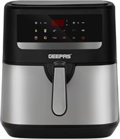 Цифровая аэрофритюрница Geepas GAF37509 / Объём 9,2 литра, приготовление без масла, таймер на 60 минут/технология Vortex, 10 предустановленных программ, идеально подходит для картофеля фри, стейков, курицы, сосисок, тортов, мяса, хлеба и т. д. / Гарантия 1000012014