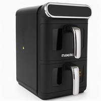 Аэрофритюрница Nikai 11 л с двумя корзинами – 2460 Вт, цифровой сенсорный экран • Циркуляция горячего воздуха на 360° • Прозрачное смотровое окно • Можно мыть в посудомоечной машине • 2 независимые полки - NAF1188DX Гарантия 2 года 1000012020