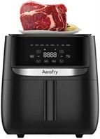 Цифровая аэрофритюрница Aerofry объемом 5,7 л с интеллектуальными весами для продуктов — большая вместимость, циркуляция горячего воздуха без масла, 8 предустановок сенсорного экрана «8 в 1», быстрый разогрев, приготовление полезных блюд, простая очистка, 1000012041