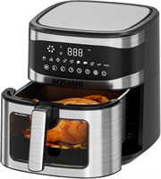 Цифровая аэрофритюрница SONASHI SAF-620N – съёмная антипригарная чаша объёмом 6,2 л, тефлоновая корзина для продуктов объёмом 5,2 л, сенсорный светодиодный дисплей, таймер | Электрическая аэрофритюрница | Бытовая кухонная техника 1000012070