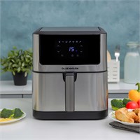 Цифровая аэрофритюрница Olsenmark OMAF7032, 1800 Вт, объём 8 л, с антипригарным покрытием, светодиодным дисплеем с сенсорным экраном, 7 предустановленных режимов приготовления, таймер на 1–60 минут, гарантия 2 года 1000012080