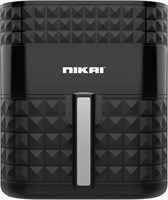Аэрофритюрница Nikai XXL 5,5 л, 1800 Вт, противень 7 л, ручное управление, 7 предустановленных программ со встроенной функцией предварительного разогрева, смотровое окно, регулируемая температура и таймер, диапазон температур 80–200 °C, таймер 0–60 мин — 1000012081
