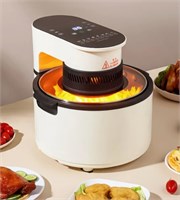 Аэрофритюрница XXL объемом 6,5 л — приготовление без масла, стеклянная крышка и сенсорное управление, 8 предустановленных режимов для арабских блюд (шаурма/фалафель), мощность 1800 Вт, семейная (на 6–8 человек) 1000012095