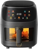 Аэрофритюрница с цифровым сенсорным экраном, объём 8 л, 2400 Вт, чёрная 1000012105