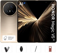 HONOR Magic V5 16 ГБ ОЗУ 512 ГБ, комплект Dawn Gold с бесплатными подарками и 6-месячной страховкой экрана — версия для Ближнего Востока 1000012299