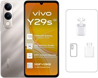 Vivo Y29s AI 5G (Titanium Gold, 6+6 ГБ ОЗУ, 128 ГБ) 5500 мА·ч | Камера 50 МП | Дисплей HD+ 6,74 дюйма | Защита IP64 | Два динамика | Эксклюзивный онлайн-комплект: наушники TWS и гарантия 24 месяца — версия для Ближнего Востока 1000012355