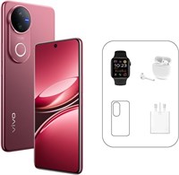 Vivo V50 5G — Ancora Red, 12 ГБ + 256 ГБ | 50-мегапиксельная камера ZEISS | 3D-изогнутый дисплей AMOLED с частотой обновления 120 Гц | 6000 мА·ч | IP69, аккумулятор сроком на 4 года | 455 дней на замену экрана, гарантия 24 месяца — версия для ОАЭ 1000012392