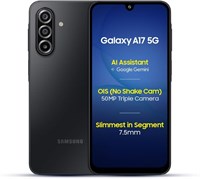 Смартфон Samsung Galaxy A17 5G Black (6 ГБ ОЗУ / 128 ГБ встроенной памяти) на Android | С зарядным устройством | 6 обновлений ОС, большой дисплей, 50-мегапиксельная камера с оптической стабилизацией изображения | Версия для Индии 1000012413