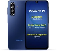 Смартфон Samsung Galaxy A17 5G Blue (6 ГБ ОЗУ / 128 ГБ встроенной памяти) на Android | С зарядным устройством | 6 обновлений ОС, большой дисплей, 50-мегапиксельная камера с оптической стабилизацией изображения | Версия для Индии 1000012528
