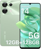 Смартфон UMIDIGI G9 5G, Android 14, разблокированный, 12 ГБ (6+6) ГБ + 128 ГБ/1 ТБ TF (расширенный), 5G, две SIM-карты, камера 50 Мп, 6,75-дюймовый дисплей HD+ 90 Гц, разблокировка по лицу и отпечатку пальца, 5000 мА·ч, зеленый Android-смартфон 1000012807
