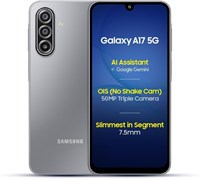 Смартфон Samsung Galaxy A17 5G, серый (6 ГБ ОЗУ / 128 ГБ встроенной памяти) на Android | С зарядным устройством | 6 обновлений ОС, большой дисплей, 50-мегапиксельная камера с оптической стабилизацией изображения | Версия для Индии 1000012829