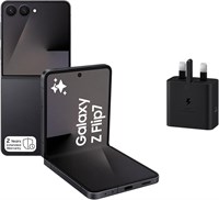 Samsung Galaxy Z Flip7, телефон с искусственным интеллектом, Jetblack, 256 ГБ встроенной памяти, 12 ГБ оперативной памяти, 50-мегапиксельная камера для селфи, 3-нм процессор, аккумулятор 4300 мА·ч, 2-летняя гарантия,  адаптер питания Samsung мощностью 25 1000012905