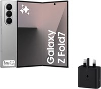 Samsung Galaxy Z Fold7, смартфон с искусственным интеллектом, серебристый, 256 ГБ встроенной памяти, 12 ГБ оперативной памяти, камера 200 МП, 3-нм процессор, аккумулятор 4400 мА·ч, гарантия 2 года,  адаптер питания Samsung мощностью 25 Вт 1000012919