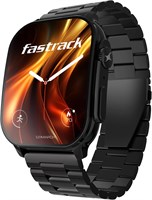Смарт-часы Fastrack Horizon S1 с изогнутым AMOLED-дисплеем 1,96 дюйма, функциональной заводной головкой, функцией Bluetooth-звонков, приложением Health Suite, корпусом из черного металла (черная сталь) 1000013089