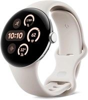 Google Pixel Watch 3 (41 мм) — умные часы на Android с функцией отслеживания сердечного ритма, продвинутыми функциями бега от Fitbit, фитнес-аналитикой и аккумулятором на 24 часа работы. Корпус из полированного серебристого алюминия. Ремешок из фарфора. W 1000013111
