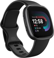 Умные фитнес-часы Fitbit Versa 4 со встроенным GPS и временем автономной работы до 6 дней — совместимы с Android и iOS. — Черный/графитовый 1000013118