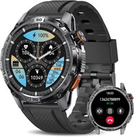 Смарт-часы Fitoncloud Military для мужчин, прочные смарт-часы с дисплеем 1,52 дюйма HD, Bluetooth-звонки, отслеживание состояния здоровья, длительное время автономной работы, встроенный светодиодный фонарик, водонепроницаемость IP68, совместимость с iOS и 1000013119