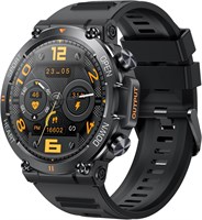 Умные часы Military Smartwatch для мужчин с сенсорным экраном 1,39 дюйма HD, функцией вызова, фитнес-трекером сна, прочной конструкцией, спортивными часами с измерением пульса, совместимыми с iPhone, Samsung и Android (черный) 1000013133