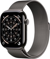 Умные часы Apple Watch Series 11 с GPS и сотовой связью, корпус 46 мм, корпус из сланцевого титана, браслет миланского плетения, размеры M/L. Оценка сна, фитнес-трекер, мониторинг здоровья, функция Always-On Display, водонепроницаемость. 1000013136