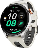 Умные часы TITAN Celestor, дисплей AMOLED 1,43 дюйма, встроенный GPS, отслеживание здоровья, совместимость со Strava, бежевый/титановый цвет 1000013138