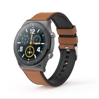 Умные часы Pebble Revo, сенсорный HD-экран 1,3 дюйма (3,3 см), Bluetooth-звонки, умные часы с подвижным пользовательским интерфейсом и технологией двух кнопок, SpO2, мониторинг пульса и температуры (кожаный корпус из светло-коричневого материала) 1000013172