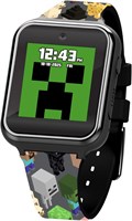 Умные часы Minecraft Kids LED Smartwatch с интерактивной игровой тематикой, 10 сменных циферблатов, шагомер, калькулятор, игры, селфи-камера, будильник и таймер, силиконовые ремешки с принтом – подходит для запястий 5,5–8 дюймов 1000013180