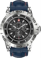 Смарт-часы Swiss Military Dom 2, приём и совершение звонков, мониторинг пульса/АД/уровня кислорода, защита IP67, время работы от батареи 5–7 дней, совместимость с iOS/Android, серебристая оправа, синий силиконовый ремешок 1000013194