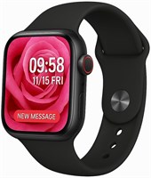 Мини-умные часы для женщин и девочек, 36 мм, розовые, с беспроводной зарядкой, фитнес-трекером, фиксатором ремешка, сенсорным дисплеем, пульсометром — совместимы с Android и iOS (розовые) (черные) 1000013322