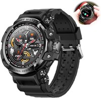 Умные часы Azonee Indestructible, водонепроницаемые тактические часы IP68, HD-экран 1,32 дюйма, аккумулятор на 10 дней, фитнес-трекер, военные умные часы, Bluetooth-звонки (черные) 1000013326