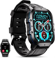 Мужские смарт-часы OUKITEL BT20 Military, фитнес-трекер для Android/телефонов, голосовой помощник/вызов по Bluetooth, водонепроницаемый прочный сенсорный экран 1,96 дюйма, более 100 спортивных режимов, круглосуточный мониторинг состояния здоровья 1000013344