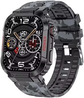 Умные часы с большим дисплеем 2,01 дюйма, водонепроницаемые, Bluetooth-звонки, мониторинг здоровья, голосовой помощник, чёрные 1000013360